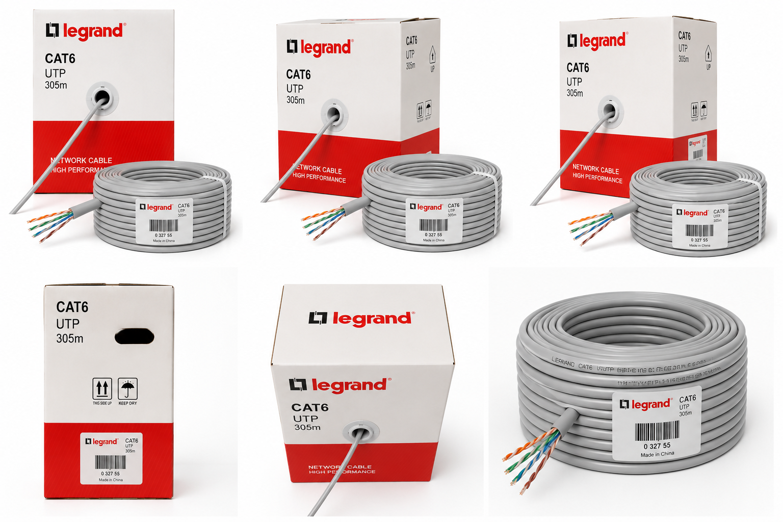 کابل شبکه Cat6 UTP لگراند(Legrand) حلقه 305 متری - تصویر 2