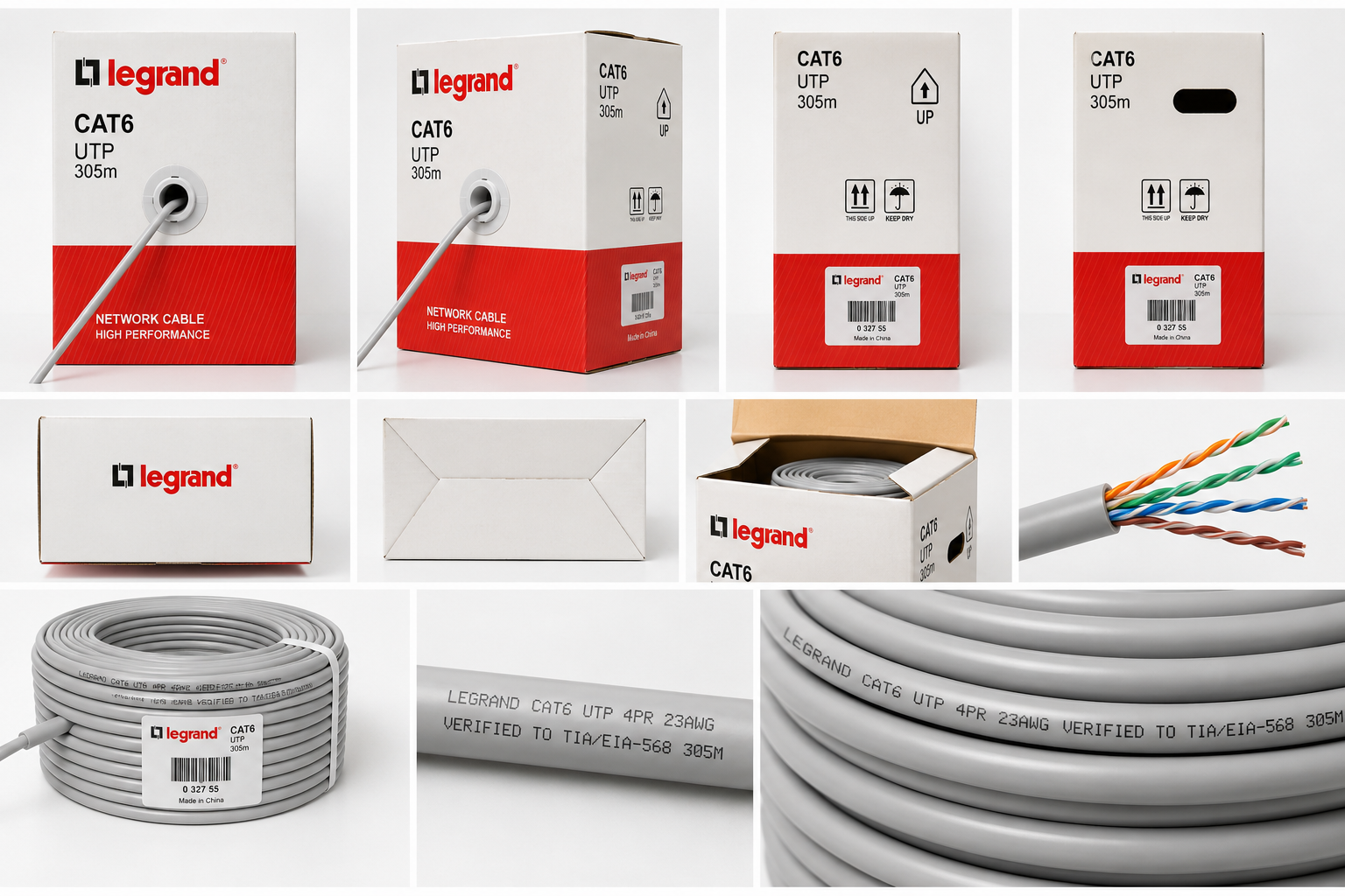 کابل شبکه Cat6 UTP لگراند(Legrand) حلقه 305 متری - تصویر 3